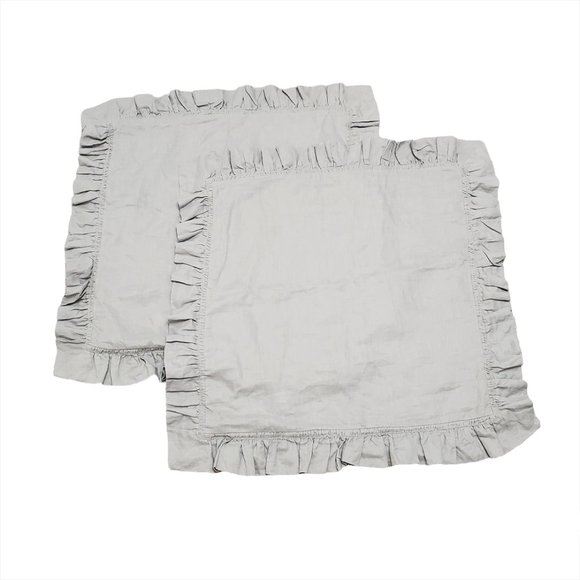 Pottery Barn Bedding Pottery Barn Lot Of 2 Linen Ruffled Euro